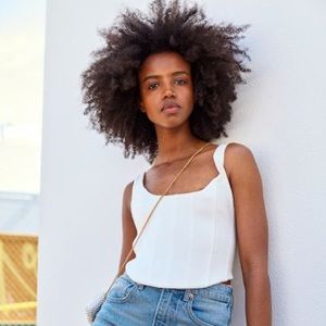 H&M x Brock Collection White Corset Top Size S
